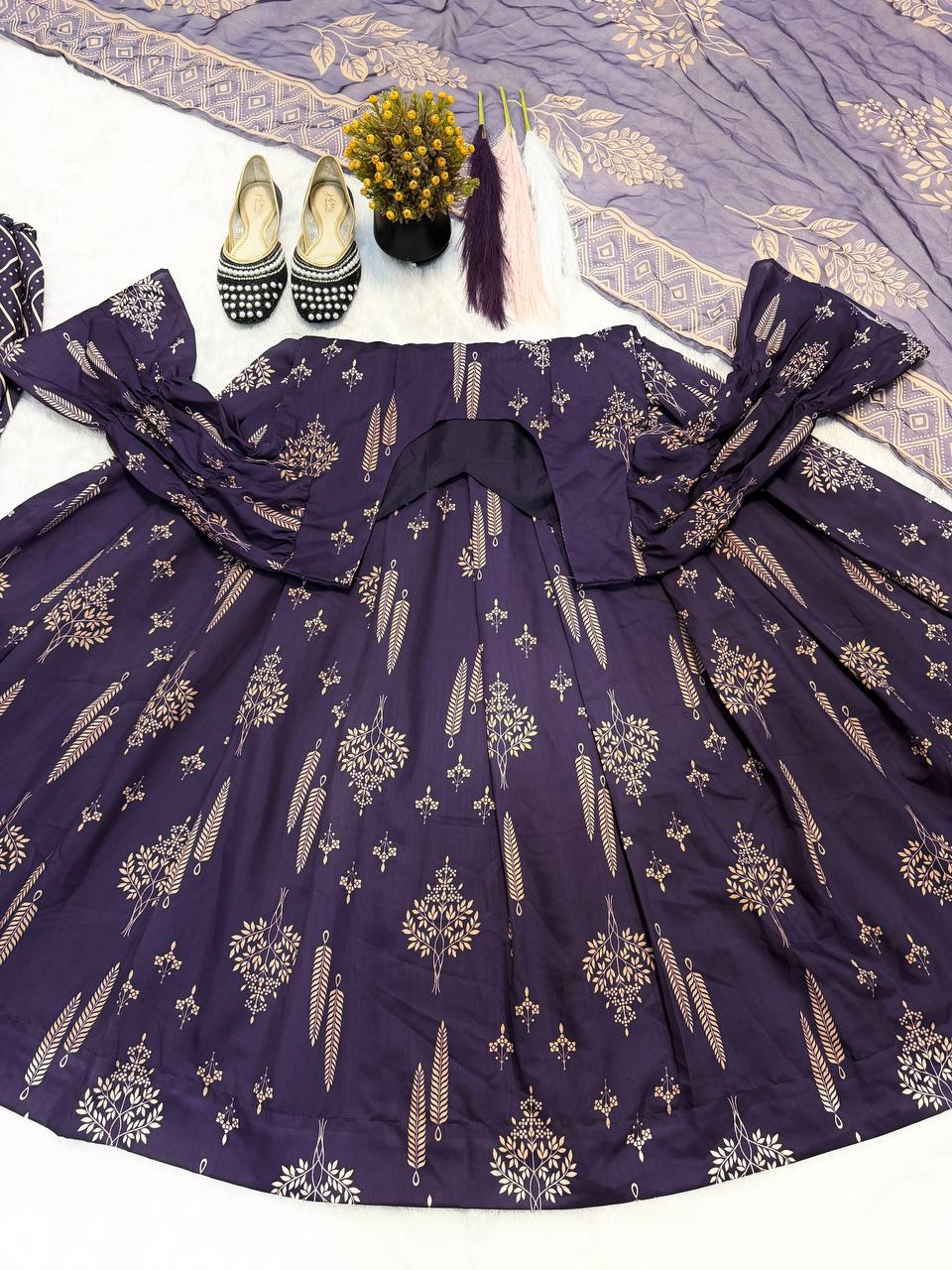 Aubergine Purple Anarkali Set - Festive Wear